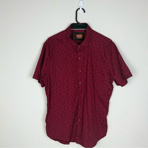 Consequence Men’s Red Casual Button Down Shirt with Relaxed Fit Size L - Picture 1 of 9